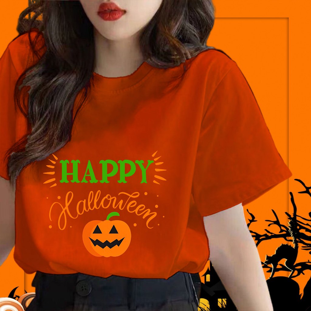 เสื้อ Halloween T-Shirt  Happy Halloween  เสื้อฮาโลวีน ผ้าCotton 100%  ไม่จำกัดเพศ