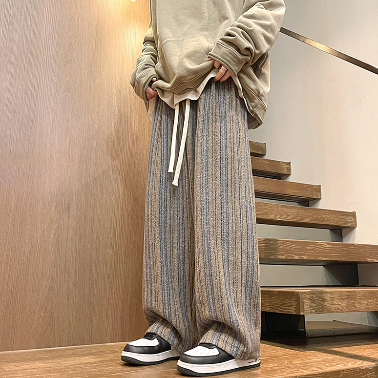 Asrv ฤดูใบไม้ร่วงอเมริกันผู้ชายและผู้หญิงกางเกงลําลองตรงเมยาร์ดสีเดรปกางเกงลาย