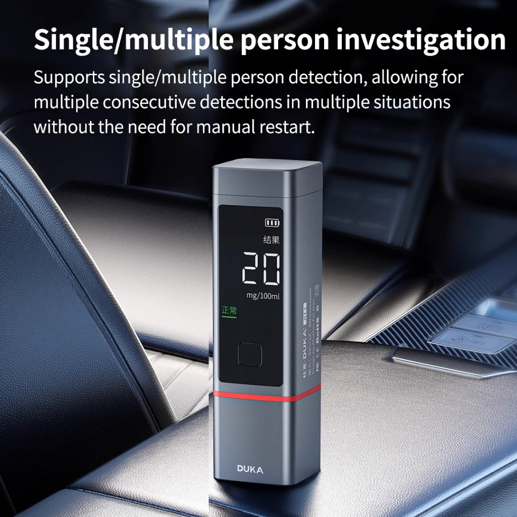 Duka AT1 เครื่องทดสอบแอลกอฮอล์แบบชาร์จ Contactless Blowing สามารถตรวจจับได้อย่างต่อเนื่อง Fast & ที่แม่นยํา - รูปที่ 3