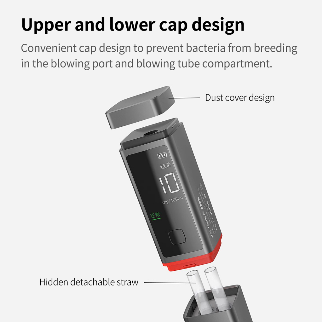 Duka AT1 เครื่องทดสอบแอลกอฮอล์แบบชาร์จ Contactless Blowing สามารถตรวจจับได้อย่างต่อเนื่อง Fast & ที่แม่นยํา - รูปที่ 4
