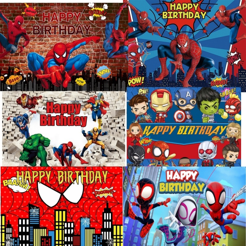 120*80 ซม.Superhero Spider-Man Themed วันเกิดพื้นหลังแบนเนอร์การถ่ายภาพพื้นหลังไวนิลผ้าพื้นหลังสําหรับเด็กวันเกิด