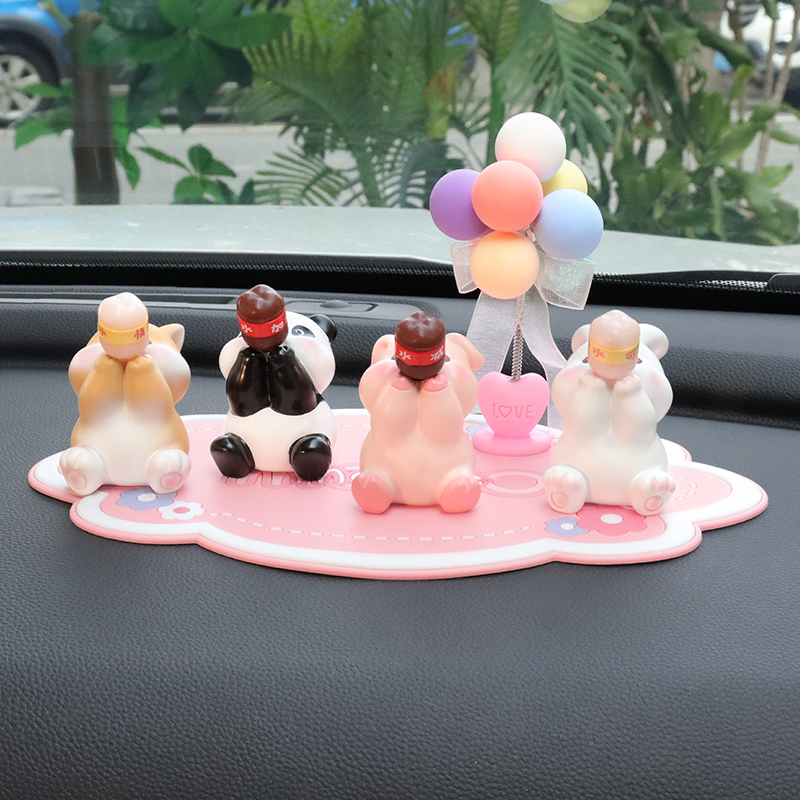 ตกแต่งรถ Garnish โกหกสัตว์ดื่ม Panda ตกแต่งสร้างสรรค์เรซิ่นคอนโซลกลางรถ Navigator หน้าจอคอมพิวเตอร์จอแสดงผลของเล่นของขวัญ