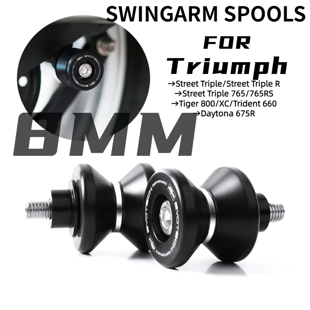 สําหรับ Triumph Street Triple R/765RS Tiger800/XC รถจักรยานยนต์ M8 Swingarm Spool รักษาขาตั้งสกรูสลักเกลียว Slider 8 มม.EP Evotech