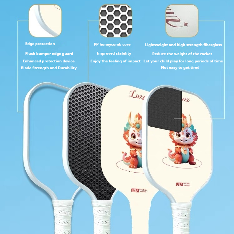 Luzzpickleball เด็ก Pickleball Paddles น้ําหนักเบารังผึ้ง Core โรงเรียนกีฬา Pickleball ของขวัญสําหรับเด็ก 12 และ Under - รูปที่ 4