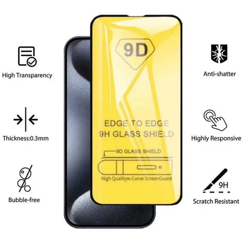 9dฟิล์มกระจกนิรภัยสําหรับiphone 16 15 14 13 12 11 Pro max xr xs max 16 15 14 Plusป้องกันหน้าจอ