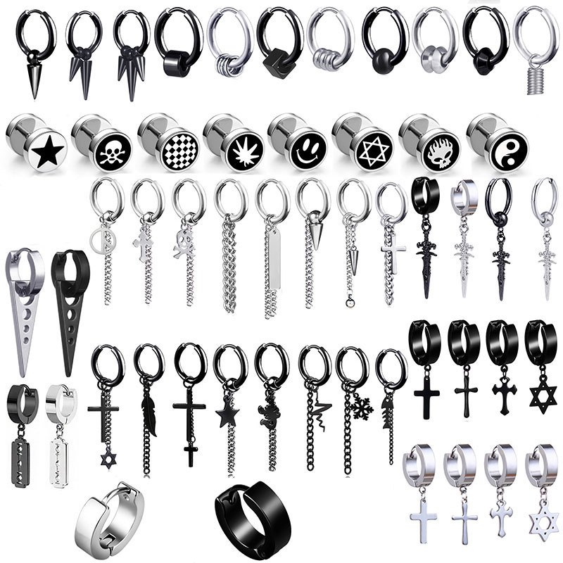 1pc สแตนเลสสตีลต่างหูอินเทรนด์ Simple Hoop Earing Punk สไตล์หูสตั๊ดต่างหูสําหรับผู้ชายผู้หญิงต่างหูของขวัญเครื่องประดับ