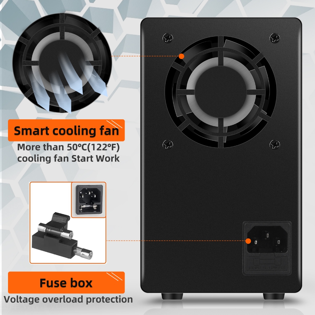 KUAIQU เครื่องจ่ายไฟ (ส่งเร็วจากไทย) DC Power Supply 30V 10A 120V 3A สําหรับห้องปฏิบัติการแหล่งจ่ายไฟ DC SPPS-C1203 จอแสดงผล LED 4 หลัก อินเตอร์เฟซ USB
