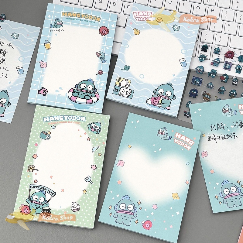 ใหม่ 200หน้า ปลาน่าเกลียดน่ารัก A7 ซานริโอ กระดาษโน้ต การ์ตูน กระดาษข้อความ Hangyodon Sanrio Memo Pad