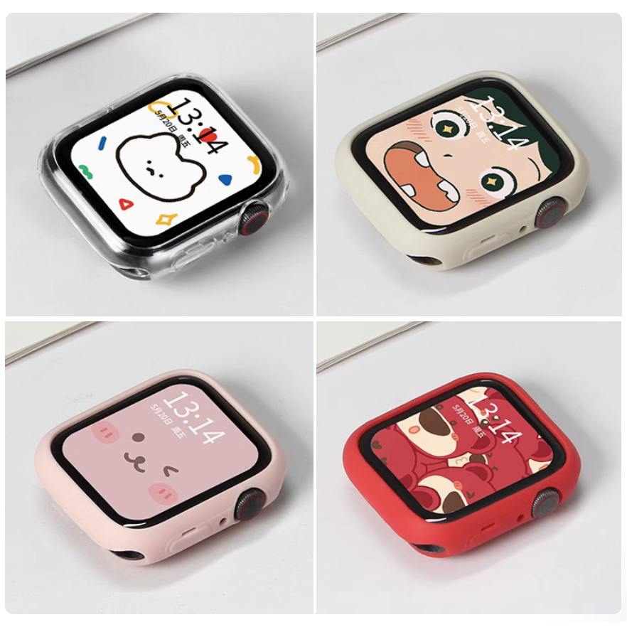 Candy สีซิลิโคนนุ่มสําหรับ AP iWatch Series10 9 8 7 6 5 4 3 2 1,se,se2,ultra,ultra2 กรณี Soft i นาฬิกากรอบนาฬิกา 41 มม.45 มม.49 มม.46 มม.42 มม.40 มม.44 มม. เคส i watch case