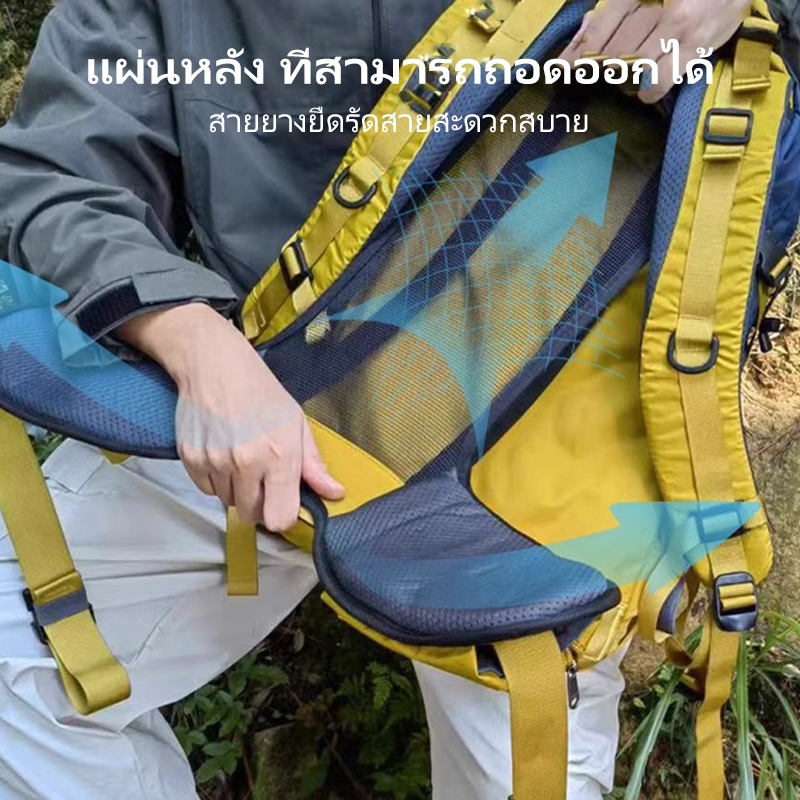 SPORT 40Lกระเป๋าเดินป่ากันน้ําความจุขนาดใหญ่ที่เดินทางมาพักผ่อนที่ได้รับการเดินทางมา[ฝากระโปรงกันฝน]