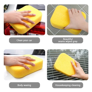SEAMETAL ฟองน้ำล้างรถสีเหลือง ฟองน้ําล้างรถหนารังผึ้งรถเช็ดฟองน้ํ อุปกรณ์ทําความสะอาดรถยนต์