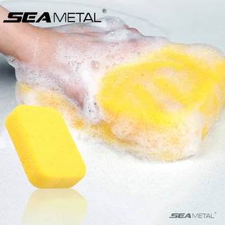 SEAMETAL ฟองน้ำล้างรถสีเหลือง ฟองน้ําล้างรถหนารังผึ้งรถเช็ดฟองน้ํ อุปกรณ์ทําความสะอาดรถยนต์