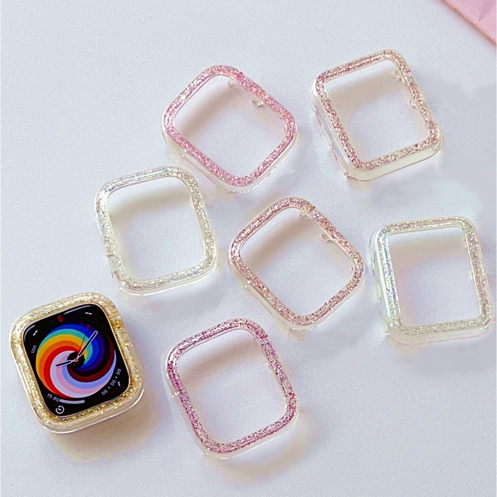Bling Shiny Powder Radium แกะสลัก Protector สําหรับ Apple Watch Case Series10 9 8 7 6 5 4321,SE,SE2, Ultra ขนาด 49 มม.41 มม.45 มม.46 มม.40 มม.42 มม.44 มม.Smart i Watch Case