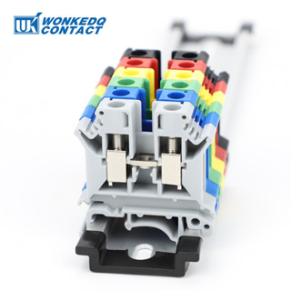 Uk 6N DIN Rail Terminal Block สกรูการเชื่อมต่อ 0.2-6mm2 24-8…
