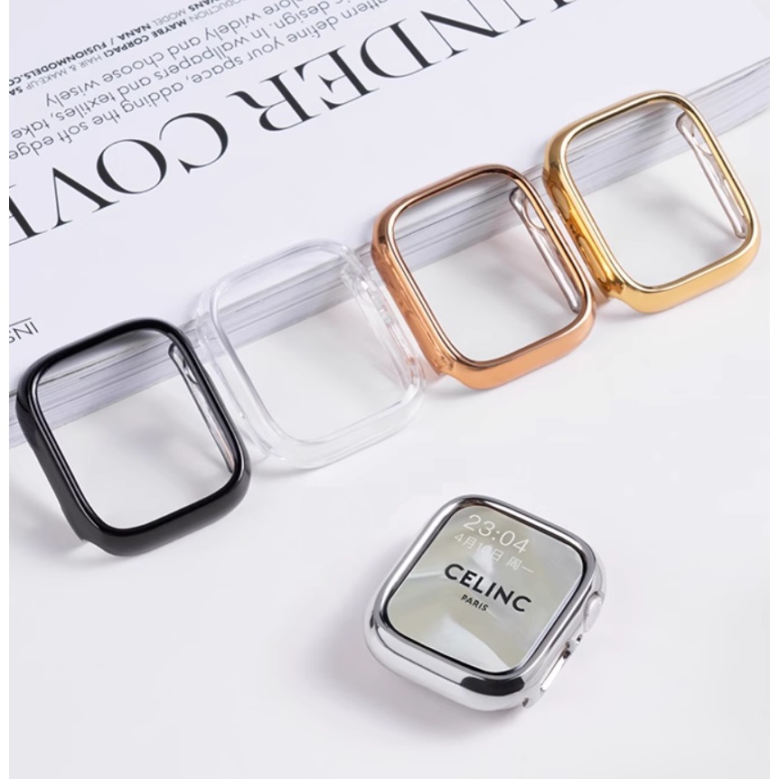 ฝาครอบกรอบ PC เคลือบเงาสําหรับ Apple Watch Case Series10 Series9 Series8 Series7 6 5 4 SE,SE2, Ultra2, Ultra Case กันชน i นาฬิกา 38 มม.42 มม.41 มม.45 มม.49 มม.44 มม.40 มม.