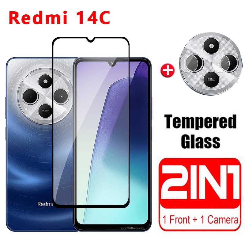 กระจกนิรภัยสําหรับ Redmi 14C 15C POCO C75 4G 2024 ป้องกันหน้าจอคลุมทั้งหมดฟิล์มป้องกันโทรศัพท์สําหรั