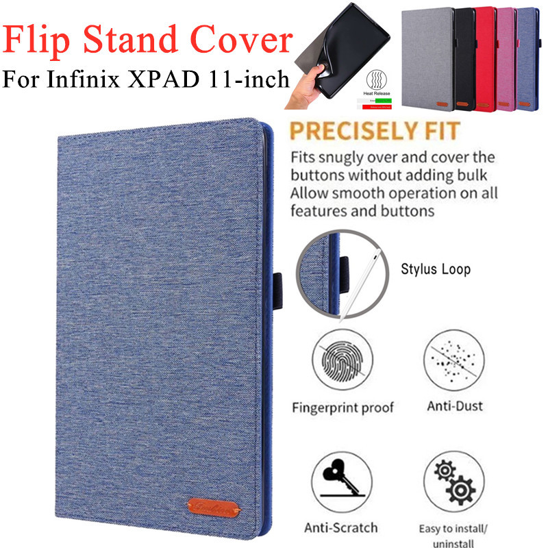 สําหรับ Infinix XPAD แท็บเล็ต 11 4G LTE WiFi FHD + 2024 11.0 นิ้วหนัง PU แท็บเล็ตฝาครอบขาตั้ง Infini
