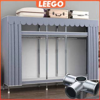 【 1 ปี】Leego ตู้ผ้าเหล็ก ท่อขนาด20มม ข้อต่อเหล็ก ข้อต่อโลหะเจือ รับน้ำหนักได้ 600กก. แข็งแรงทนทาน ตู้เสื้อผ้า 205 ซม. มี6ขนาดให้เลือก ตู้เสื้อผ้าDIY เสื้อผ้า ประกอบเอง แข็งแรงทนทาน เอนกประสงค์ ผ้าคลุมกันน้ำกันฝุ่น ซักได้ ติดตั้งง่าย