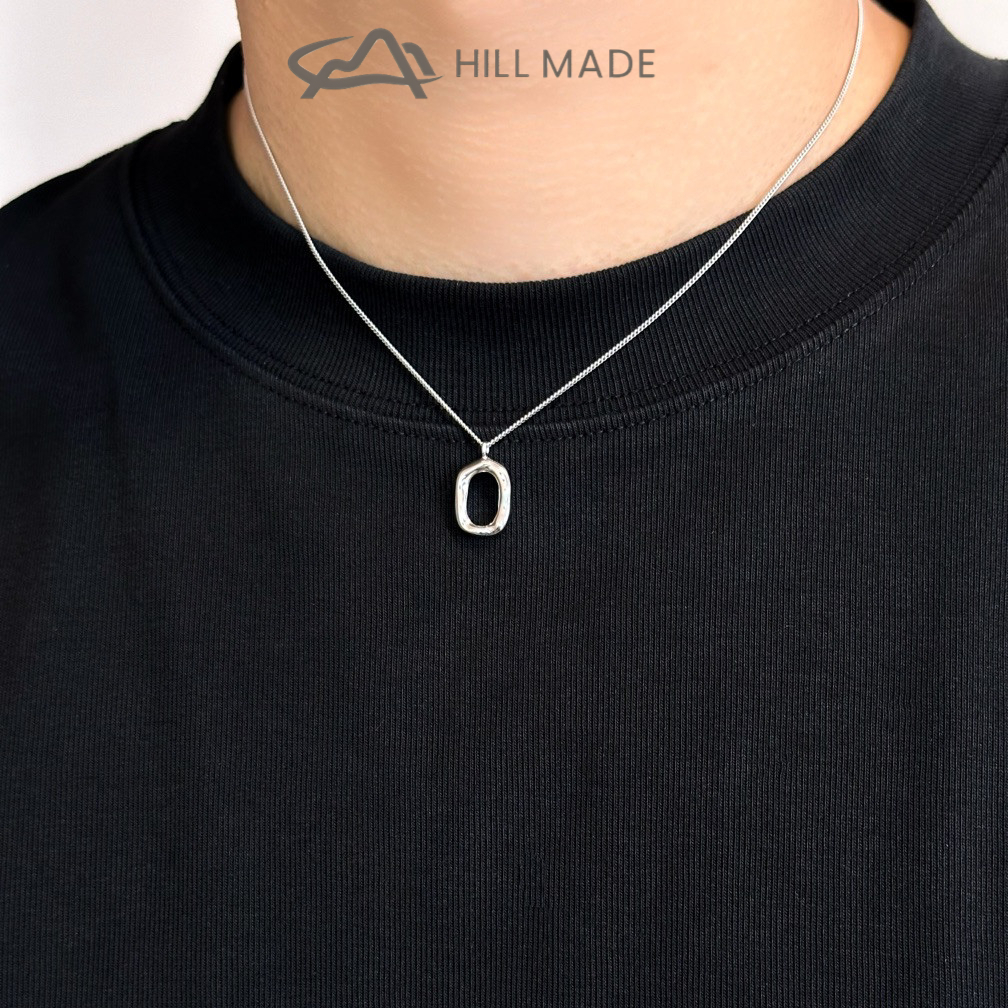 เรขาคณิตไม่สม่ําเสมอโดนัทรูปไข่จี้ Clavicle Chain สร้อยคอสําหรับผู้ชายและผู้หญิง/ไม่ซีดจาง Elegant อินเทรนด์ชายคู่ Lucky Campus ทุกวันสวมใส่สร้อยคอ HMN12
