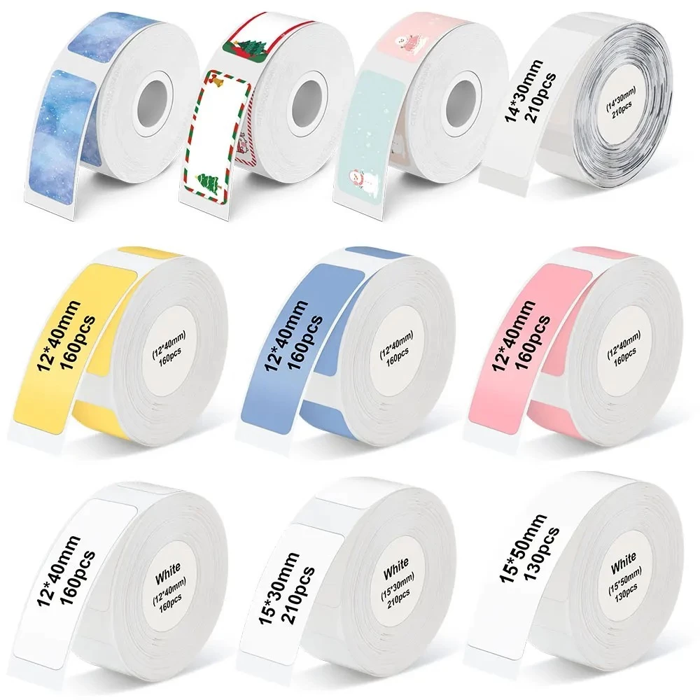 P15 สติกเกอร์ฉลากความร้อนม้วนกระดาษหลายสีสําหรับ P15 P12 P11 Phomemo D30 Q30S เครื่องพิมพ์ความร้อนเทปฉลากความร้อนสติกเกอร์กระดาษกันน้ํา