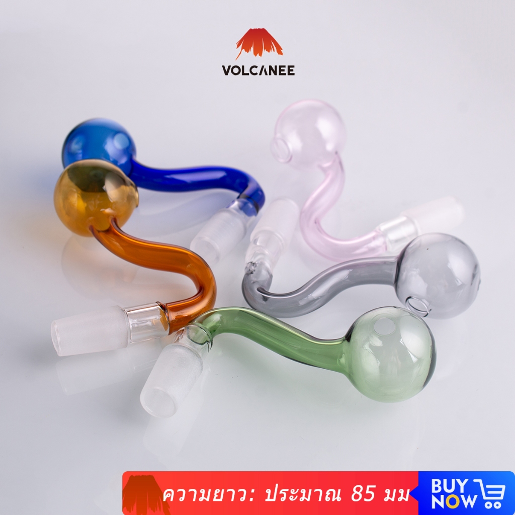 หลอดแก้วอเนกประสงค์ หลอดทดลองแก้วดัดโค้ง ห้าสี Burner 14 มม ชายสําหรับ แก้ว Bong YG123