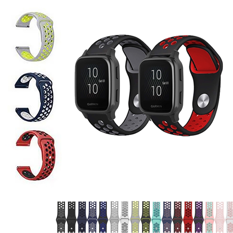 20 มม.ซิลิโคนสําหรับ Garmin Venu Sq 2 / venu2 plus Vivoactive 3 องค ์ ประกอบเพลงสมาร ์ ทนาฬิกาแกะสลัก Band
