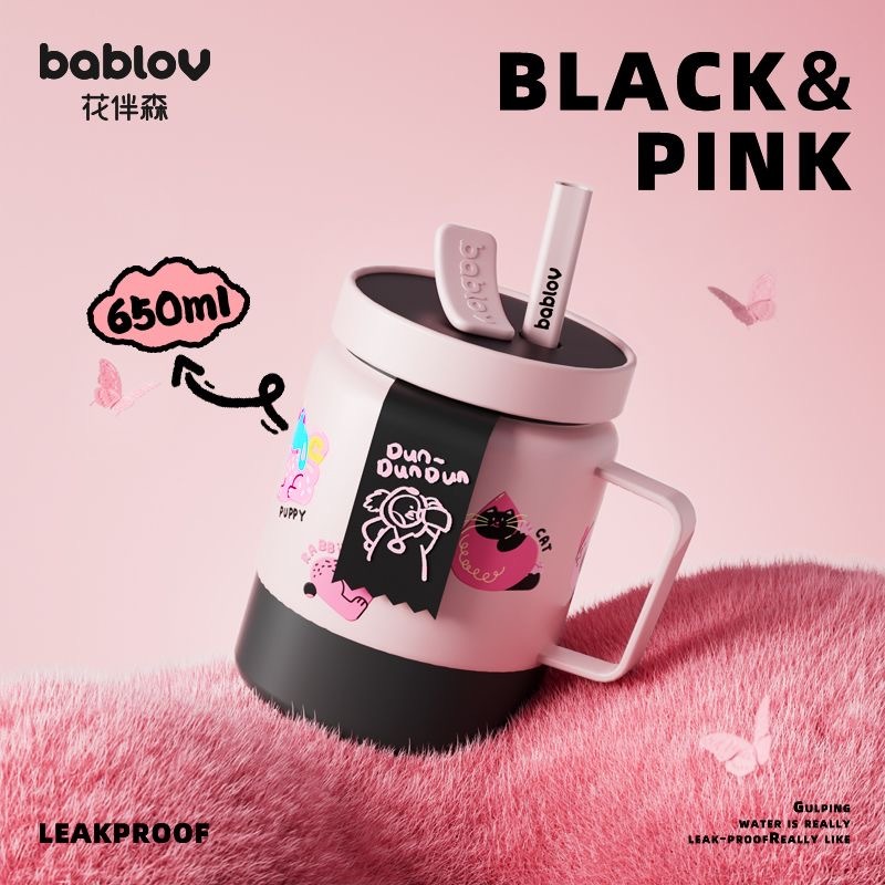 [พร้อมส่ง] Bablov แก้วกระติกน้ําร้อน สเตนเลส 316 ความจุขนาดใหญ่ พร้อมหลอดดูดน้ํา สําหรับนักเรียนหญิง