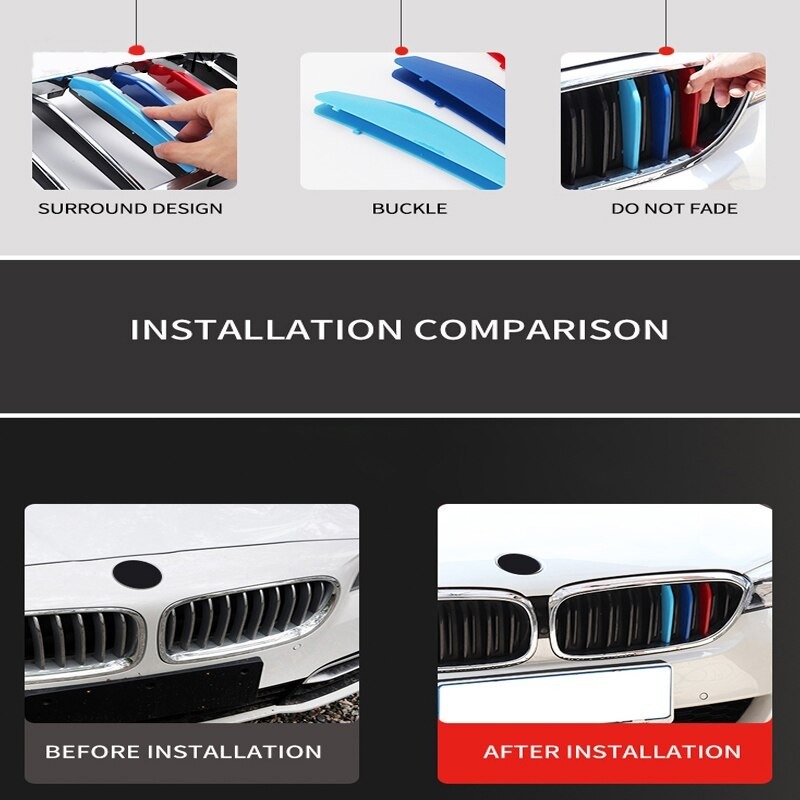 กระจังหน้ารถ m - กระจังหน้า 3 ชิ้น สําหรับ 1990-1996 3 series BMW E36 - รูปที่ 3