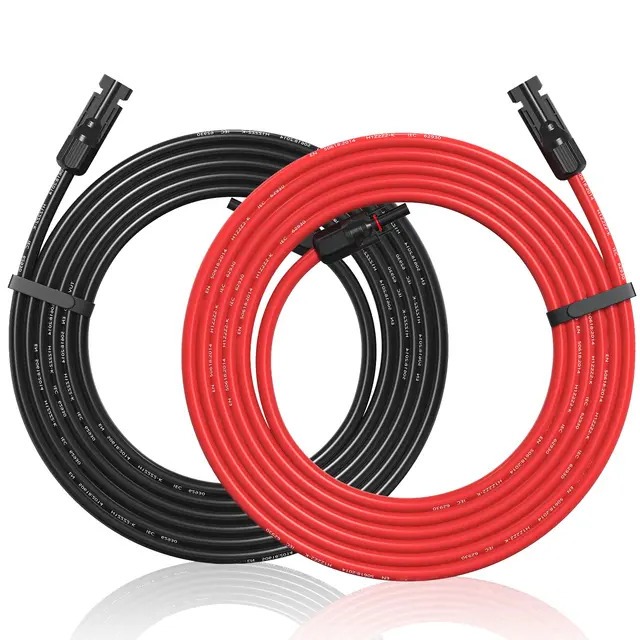 Powmr 10AWG 12M สายต่อขยายพลังงานแสงอาทิตย์ทองแดงดีบุก PV สําหรับตัวควบคุมพลังงานแสงอาทิตย์แผงพลังงา