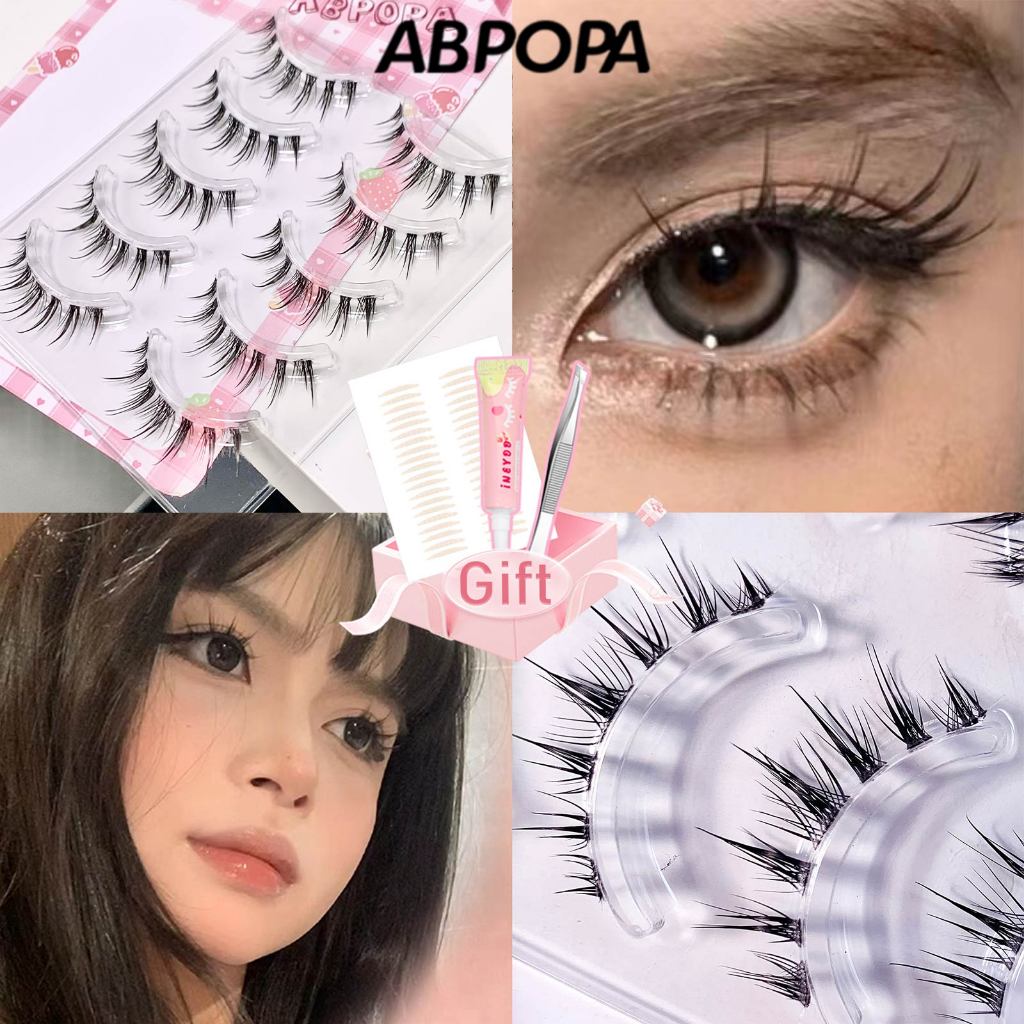 Abpopa ขนตาปลอม แบบหนา เซ็กซี่ คละแบบ ห้าคู่