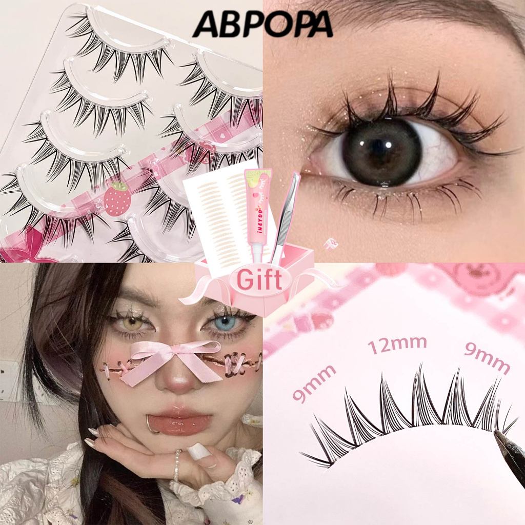 Abpopa ขนตาปลอม เซ็กซี่ ระดับไฮเอนด์ ขนปุย และคลัสเตอร์ เต็มไปด้วยสาระสําคัญ