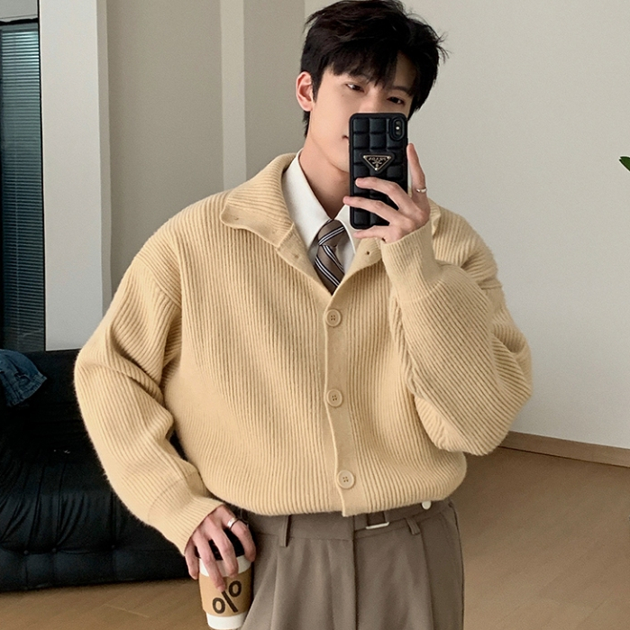 SUIKONE ซุยโคเนะ ฤดูใบไม้ร่วงและฤดูหนาวคอปกสูงสไตล์ขี้เกียจเสื้อกันหนาวสไตล์เกาหลีที่เรียบง่ายผู้ชายและผู้หญิงหลวมสบายๆเสื้ — صورة 6