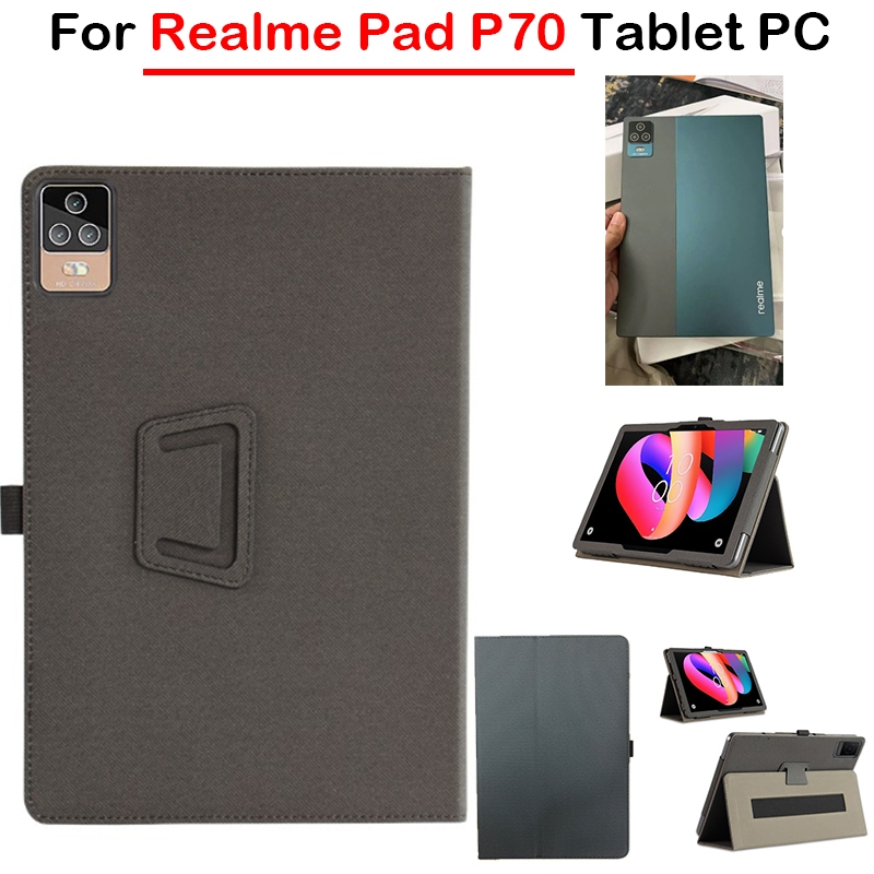 กรณีแท็บเล็ตสําหรับrealme Padแท็บเล็ตP70 Android 12.0 ผ้าหนังกรณีด้านหน้าสนับสนุนป้องกันกรณีฝาครอบRe