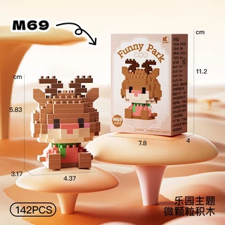 ของเล่นบล็อคตัวต่อการ์ตูนน่ารักสําหรับเด็กผู้หญิงของขวัญเด็กผู้ชาย 100พิมพ์