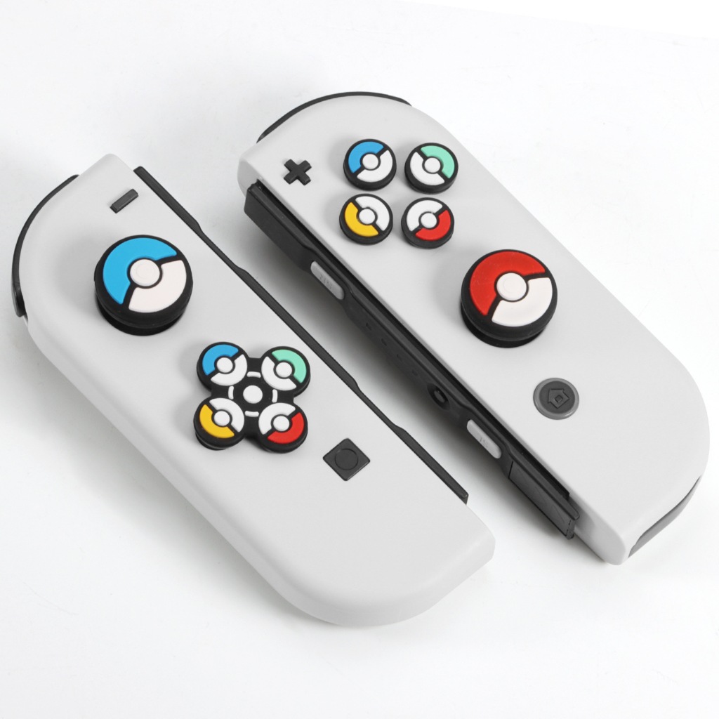 Switch Rocker Caps 1 ชุด Pokémon Ball Design สําหรับ Nintendo Switch 2 / 1 / OLED / Lite Joy-Con Analog Caps ทรงกลม