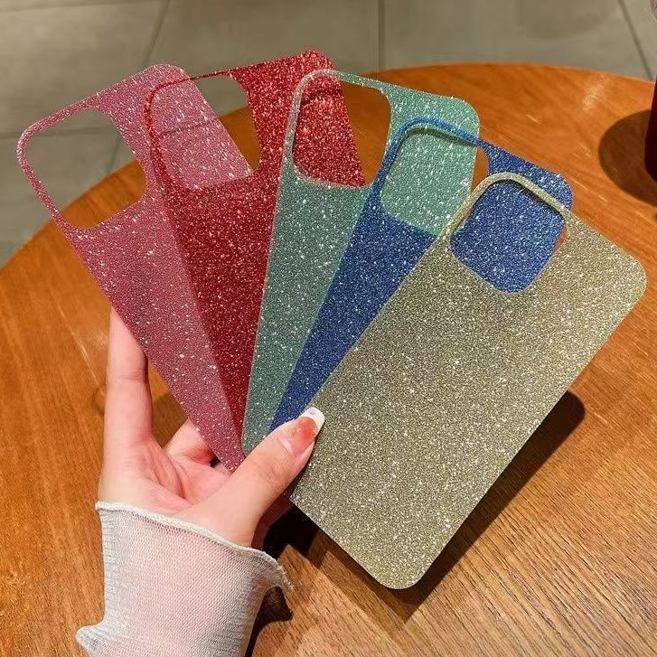 กระดาษเงาglitterเคสโทรศัพท์กลับกระดาษjamสําหรับiphone 11 12 13 14 15 16 Pro Max Plus X XS Max XR 6 7 8 Plus SE 2020 DIYเคสโทรศัพท์กระดาษเลเซอร์
