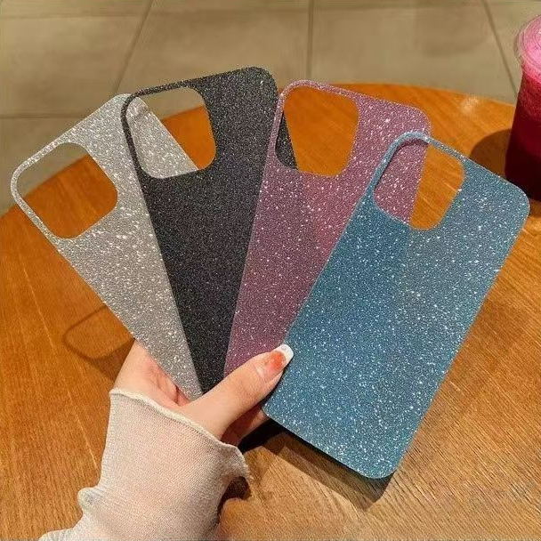 กระดาษเงาglitterเคสโทรศัพท์กลับกระดาษjamสําหรับiphone 11 12 13 14 15 16 Pro Max Plus X XS Max XR 6 7 8 Plus SE 2020 DIYเคสโทรศัพท์กระดาษเลเซอร์