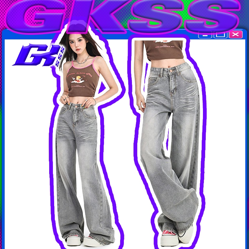 GKSSS กางเกงยีนส์ผู้หญิง กางเกงยีนส์ขาสั้น ล้ำสมัย ชิค ทันสมัย เท่