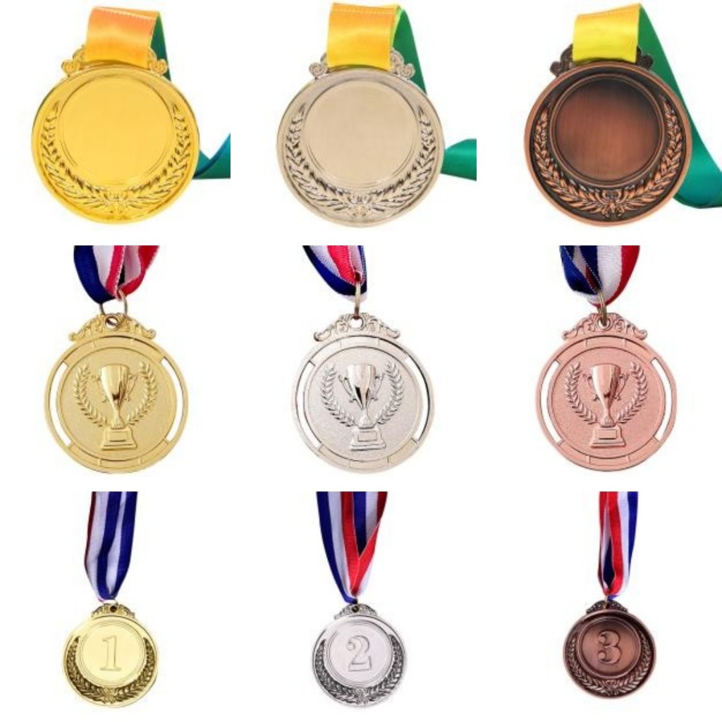 เหรียญรางวัล 2 นิ้ว 1st 2nd 3rd พร้อมริบบิ้น สําหรับโรงเรียน กีฬา ประชุม สําหรับเด็ก