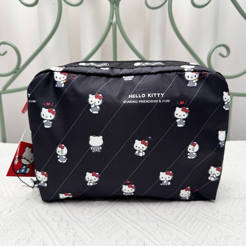 Lesportsac สินค้าใหม่ Black KITTY Series Female Bag Clutch Bag 111