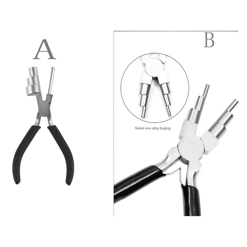 เครื่องประดับคีม 6 In1 Bail ทํา Plier เหล็กคาร์บอนลวดดัด Looping Plier สําหรับ 3 มม.10 มม.ห่วงและกระโดดแหวนเครื่องประดับ Makin