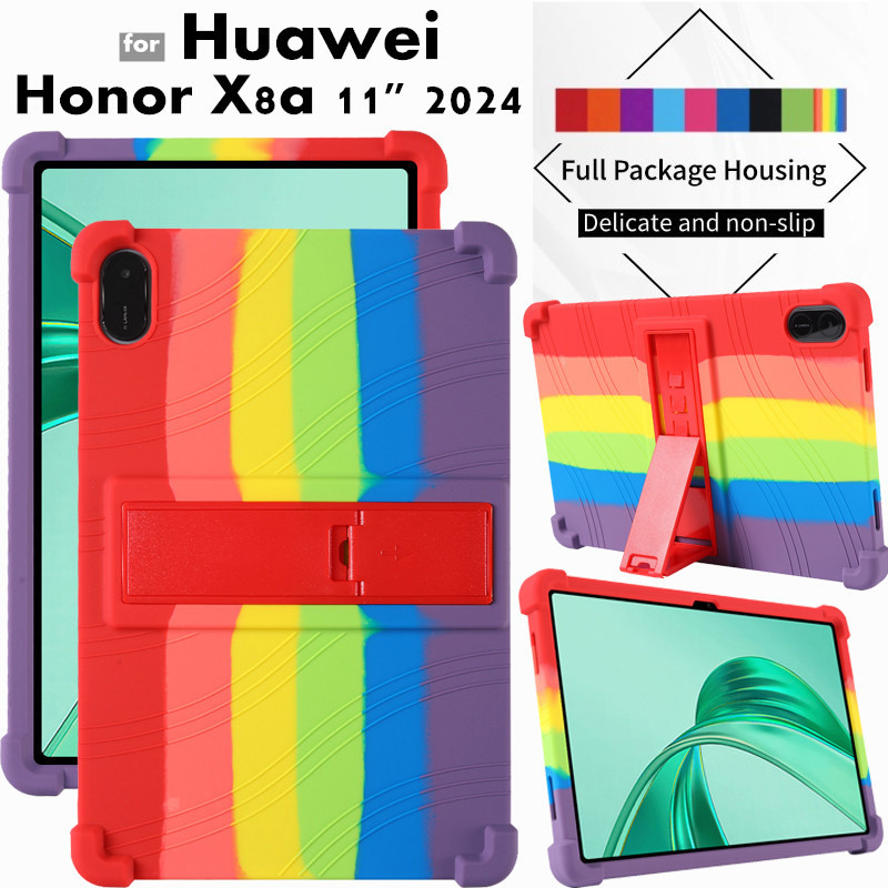 for Huawei Honor Pad X8a NDL-W09 11 Inch 2024 Tablet Case Super Shockproof Soft Silicone Protective Case Stand Cover