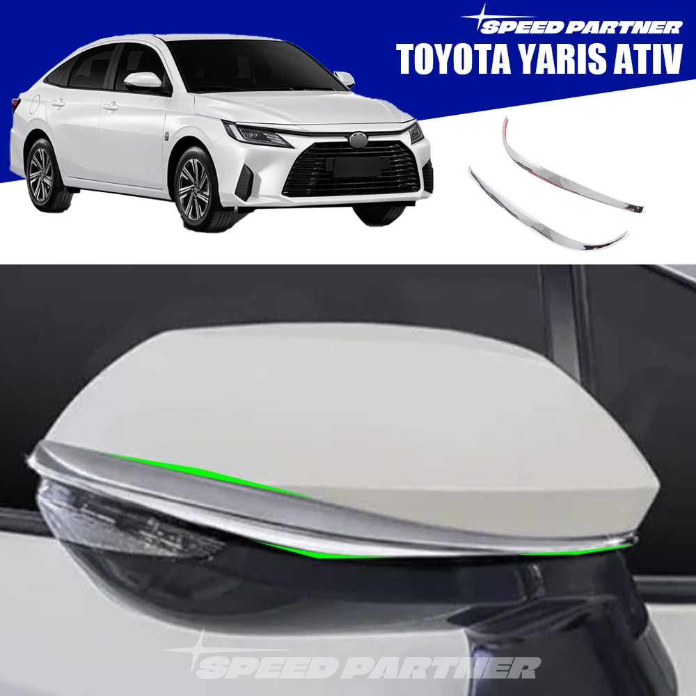 Toyota Yaris ativ Chrome คิ้วกระจกมองหลังสําหรับ ativ 2022-2024