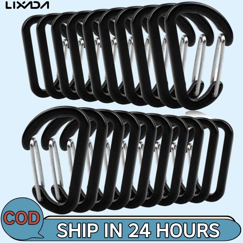 [LIXADA Mall] 5/10/20PCS คาราบิเนอร์ขนาดเล็กคลิปอลูมิเนียมน้ําหนักเบา D-รูปตะขอขนาดเล็กสําหรับกลางแจ้งกระเป๋าเป้สะพายหลังพวงกุญแจเชือกขวดน้ําฤดูใบไม้ผลิ Snap Hook