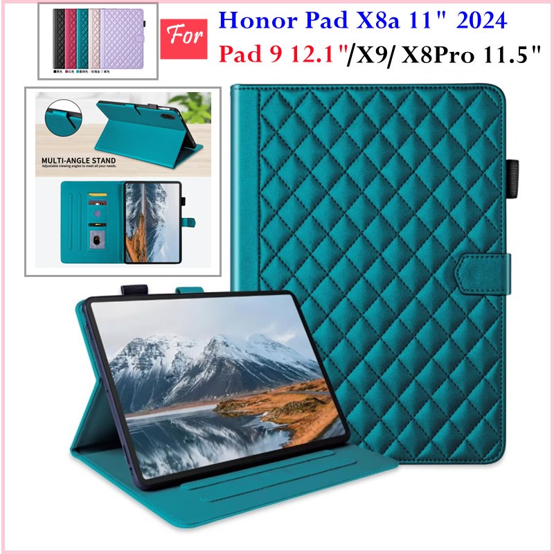 สําหรับhuawei HONOR Pad X8a X8 a 11 "2024 HONOR Pad9 X9 X8Pro 12.1 "11.5"แท็บเล็ตฝาครอบแฟชั่นเพชรรูปฟังก์ชั่นหลายซองหนังฝาครอบ