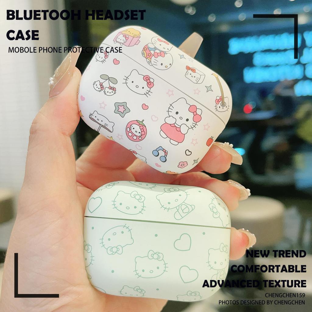 เคสหูฟังคิตตี้น่ารักสำหรับ AirPods4 กรณีหูฟังนุ่ม เคสใหม่สำหรับ AirPodsPro2 กรณีหูฟัง เคส AirPodsPro ที่เข้ากันได้ เคส AirPods2gen