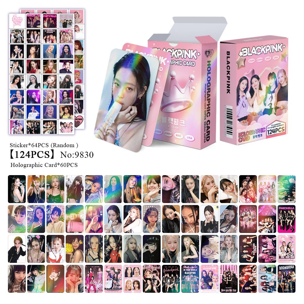 Blackpink Album Laser Lomo Card Photocard (55pcs Holographic Card + 64pcs Stickers)