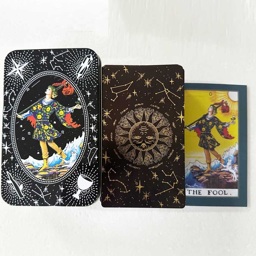 12x7 ซม. Iron Classic Beginner Tarot Deck Card เกม คู่มือกระดาษ