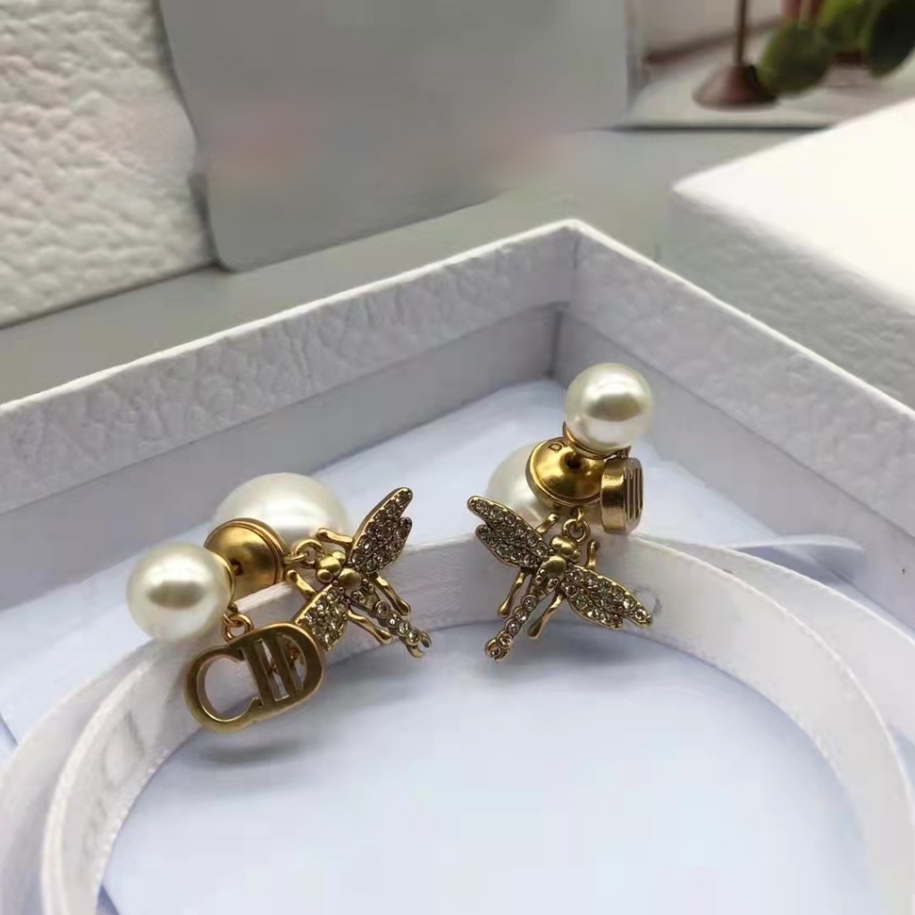 ต่างหู Retro Classic Little Bee Pearl Dijia ต่างหูเครื่องประดับสุภาพสตรี