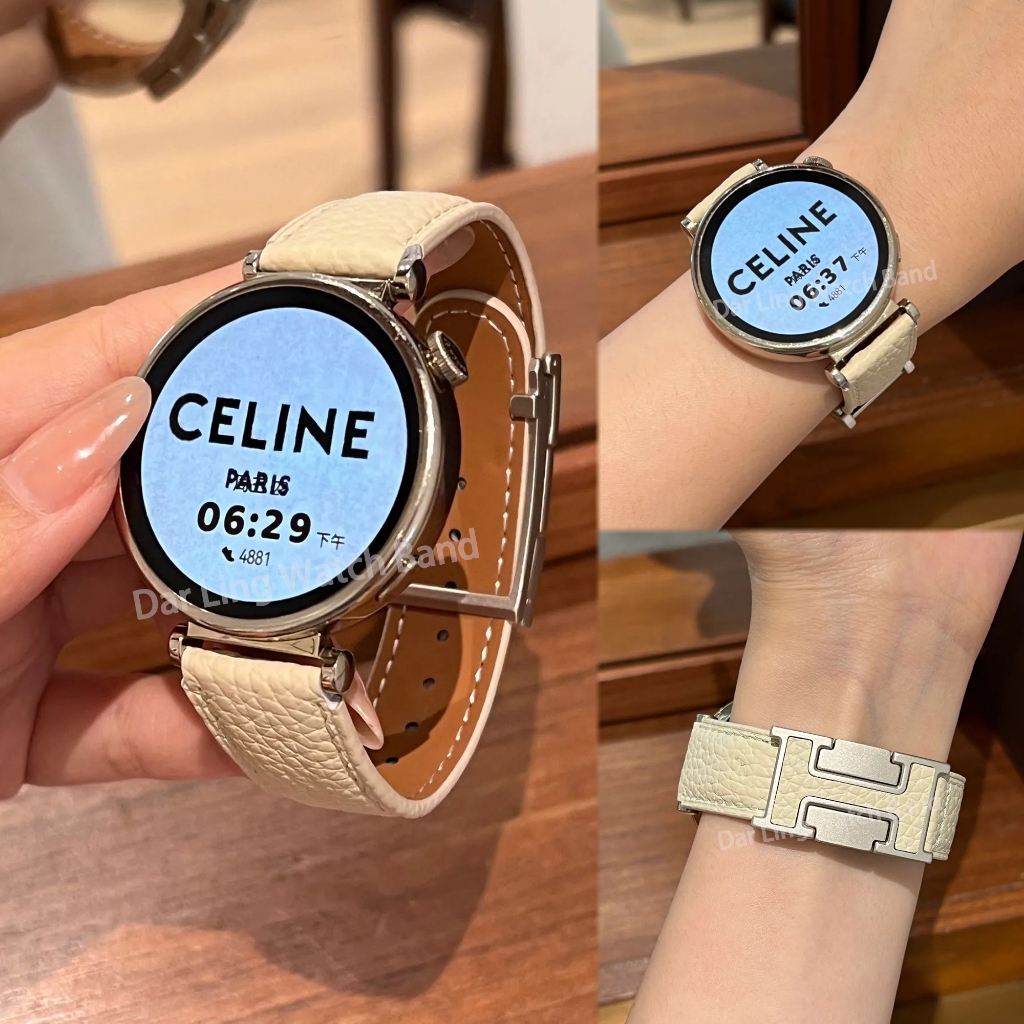 สายรัดข้อมือหนังแท้ 18 มม. เหมาะสําหรับ Huawei gt4 (41 มม.) gt3/gt2pro สายหนังสมาร์ท watch4/pro หัวเข็มขัดแม่เหล็ก 20 มม.22 มม.